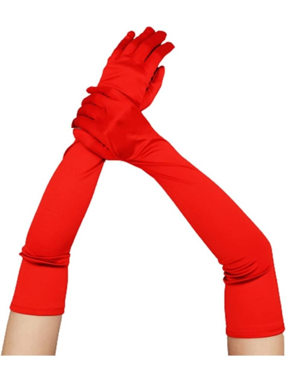 Women Red Long Opera Elbow Length Wedding Cosplay Costumes Party Gloves